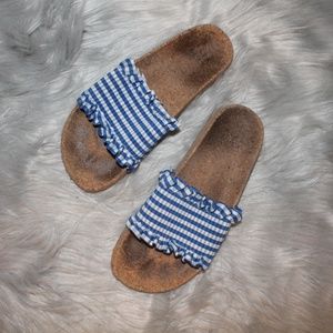 Alex + Alex s- aura plaid slides